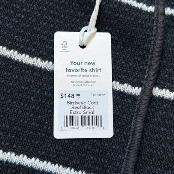 NWT MARINE LAYER Birdseye Coat in Real Black Size XS - Picture 5 of 12